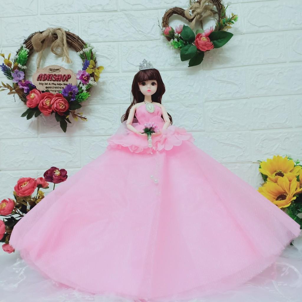 Mẫu váy cưới búp bê 30cm ren hoa hồng Sunnydoll