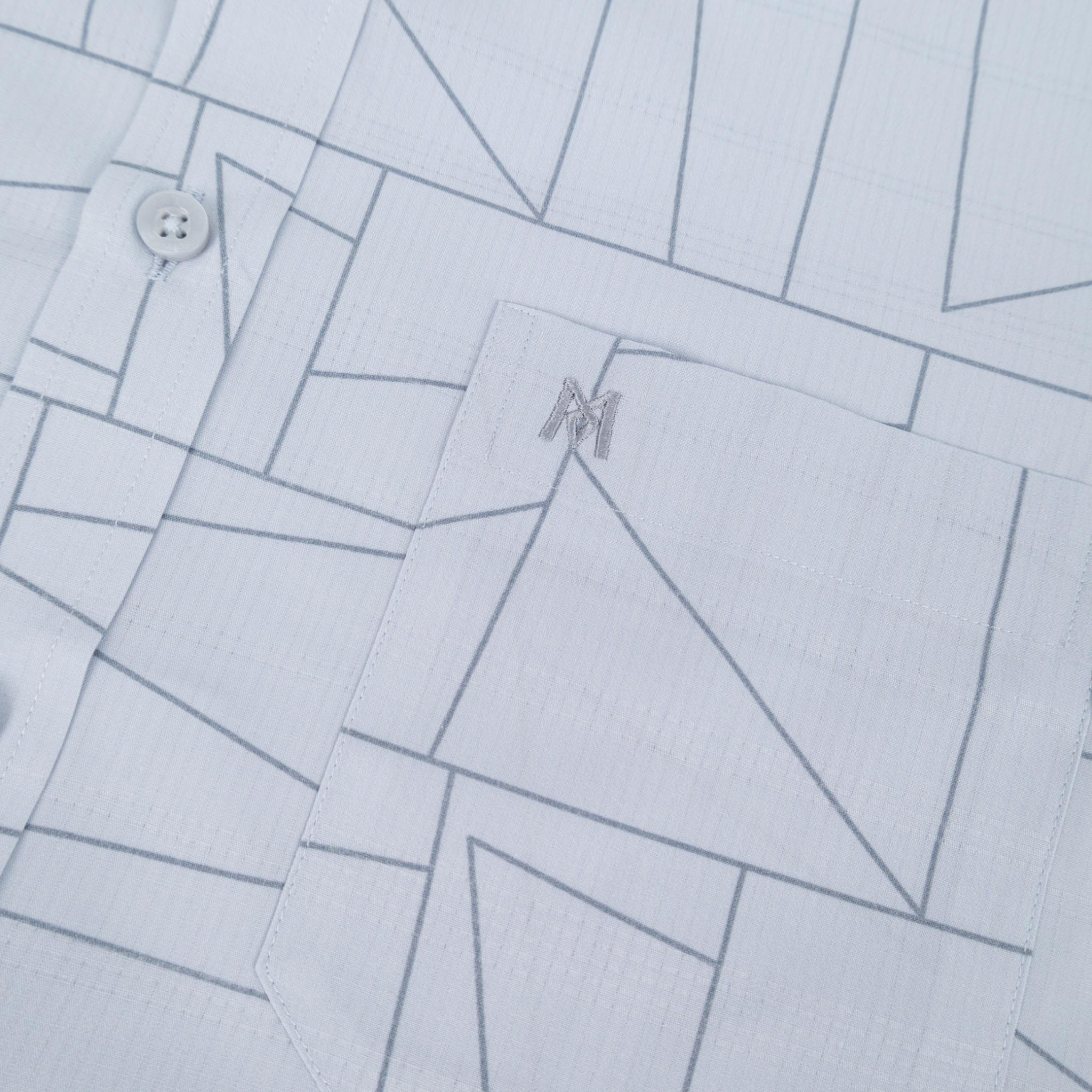 Áo sơ mi nam KHATOCO Tailor Fit ngắn tay A1MN518T2-CNIN728-2703-N