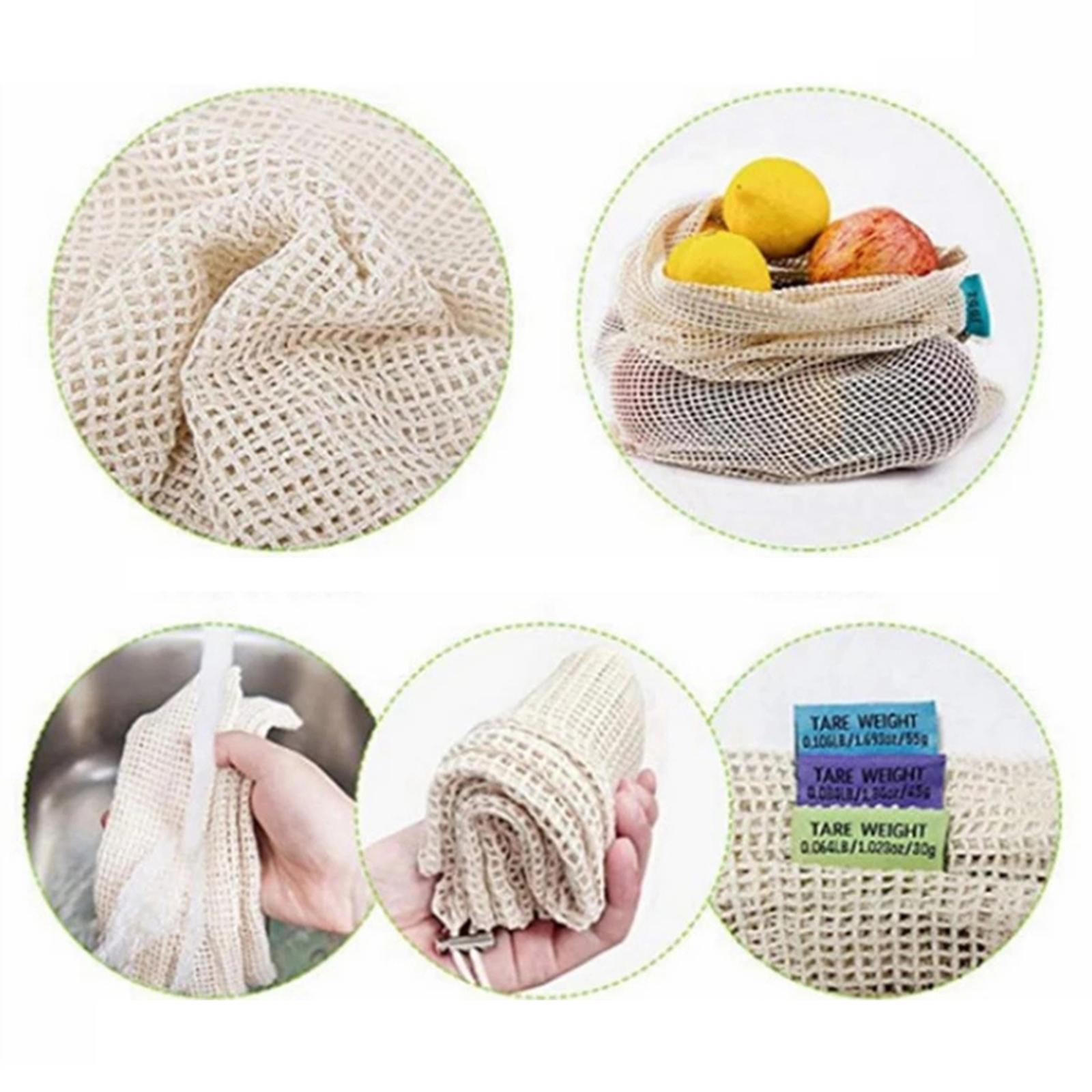 Cotton Mesh Vegetable Bags Produce Bag Storage Bag