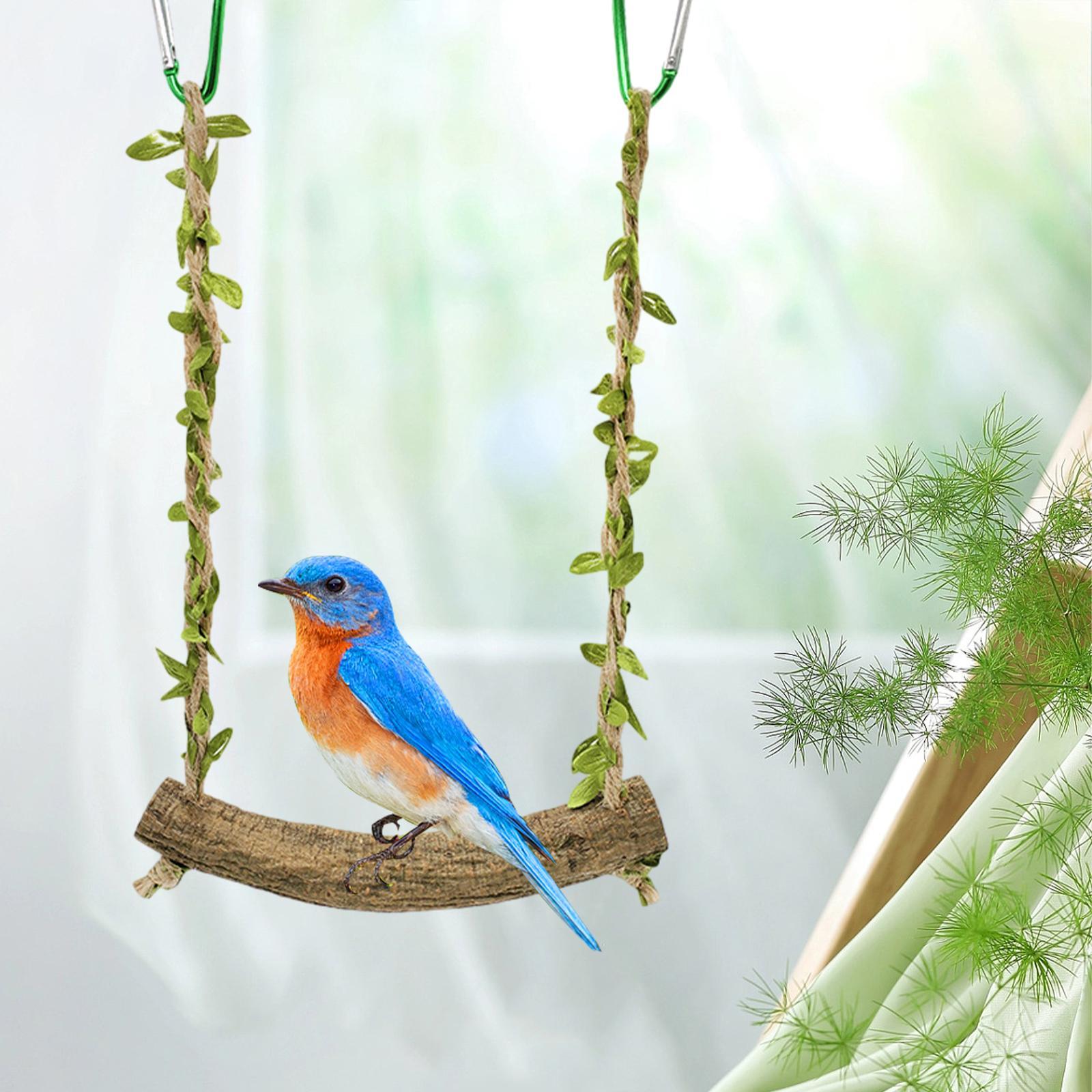 Wooden Birds Parrots Stand, Bird Training Perch Stand, Parakeet Cage Hammock, Chewing Bird Cage Toys for Medium Parrot