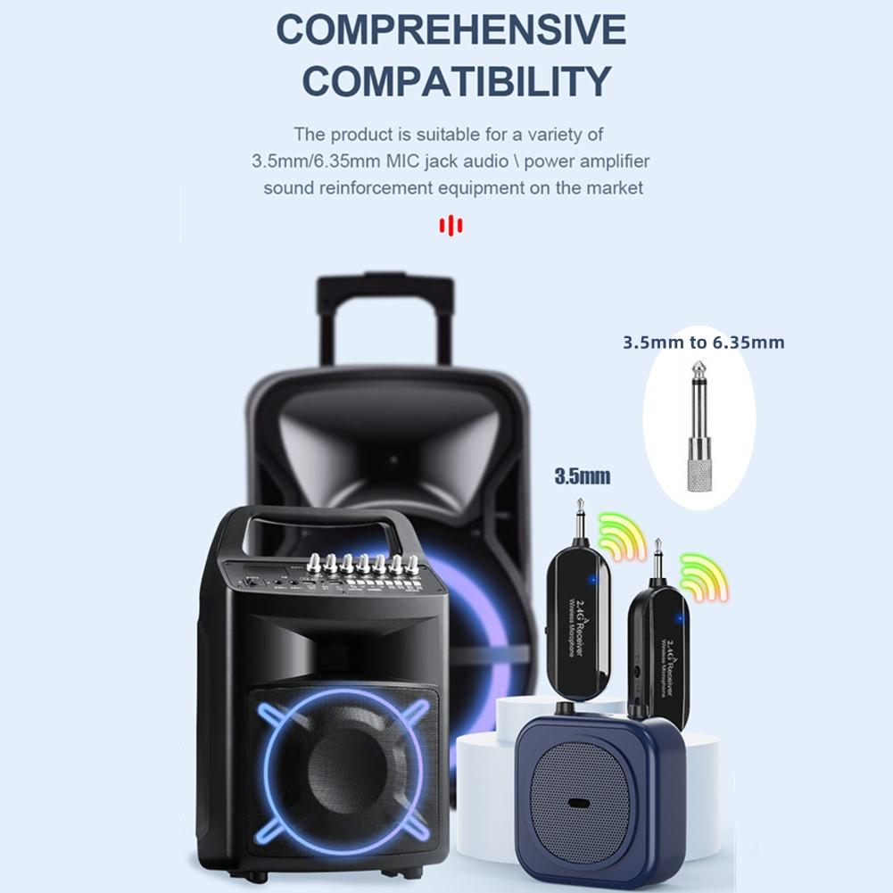 Micro Không Dây 2.4G Tai Nghe Mic Cho Khuếch Đại Giọng Nói Loa Karaoke Máy Tính Giảng Dạy Họp Tập Yoga Ca Hát