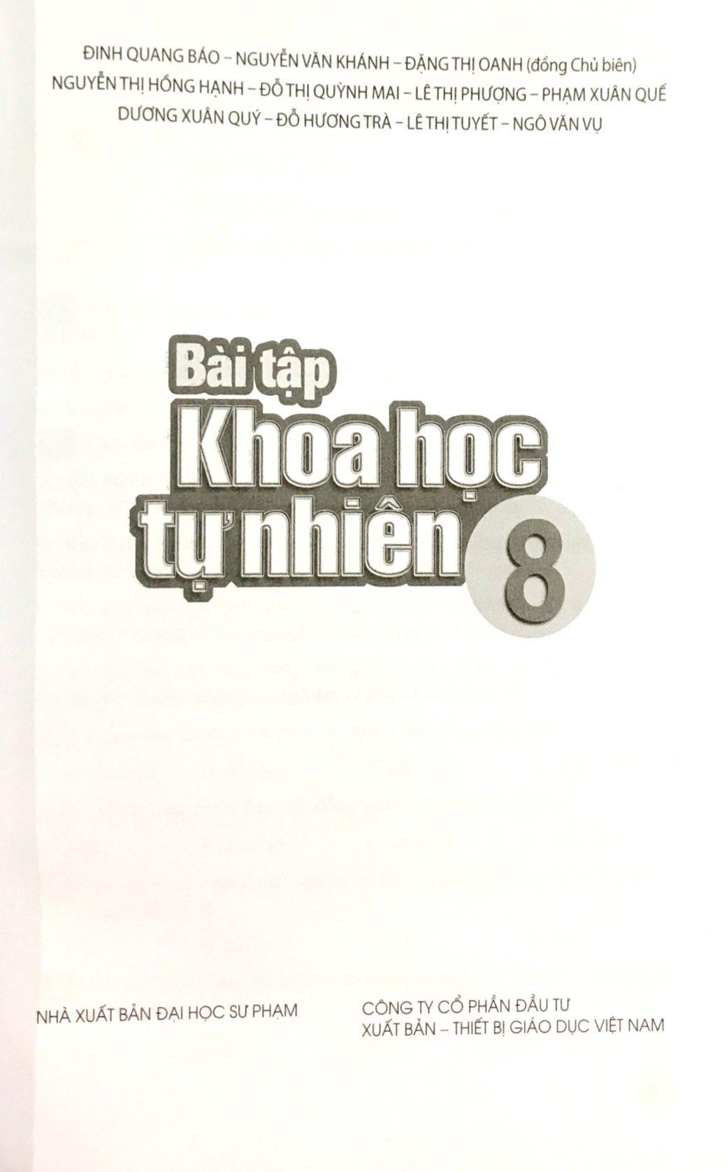 Bài Tập Khoa Học Tự Nhiên 8 (Cánh Diều) (Chuẩn)