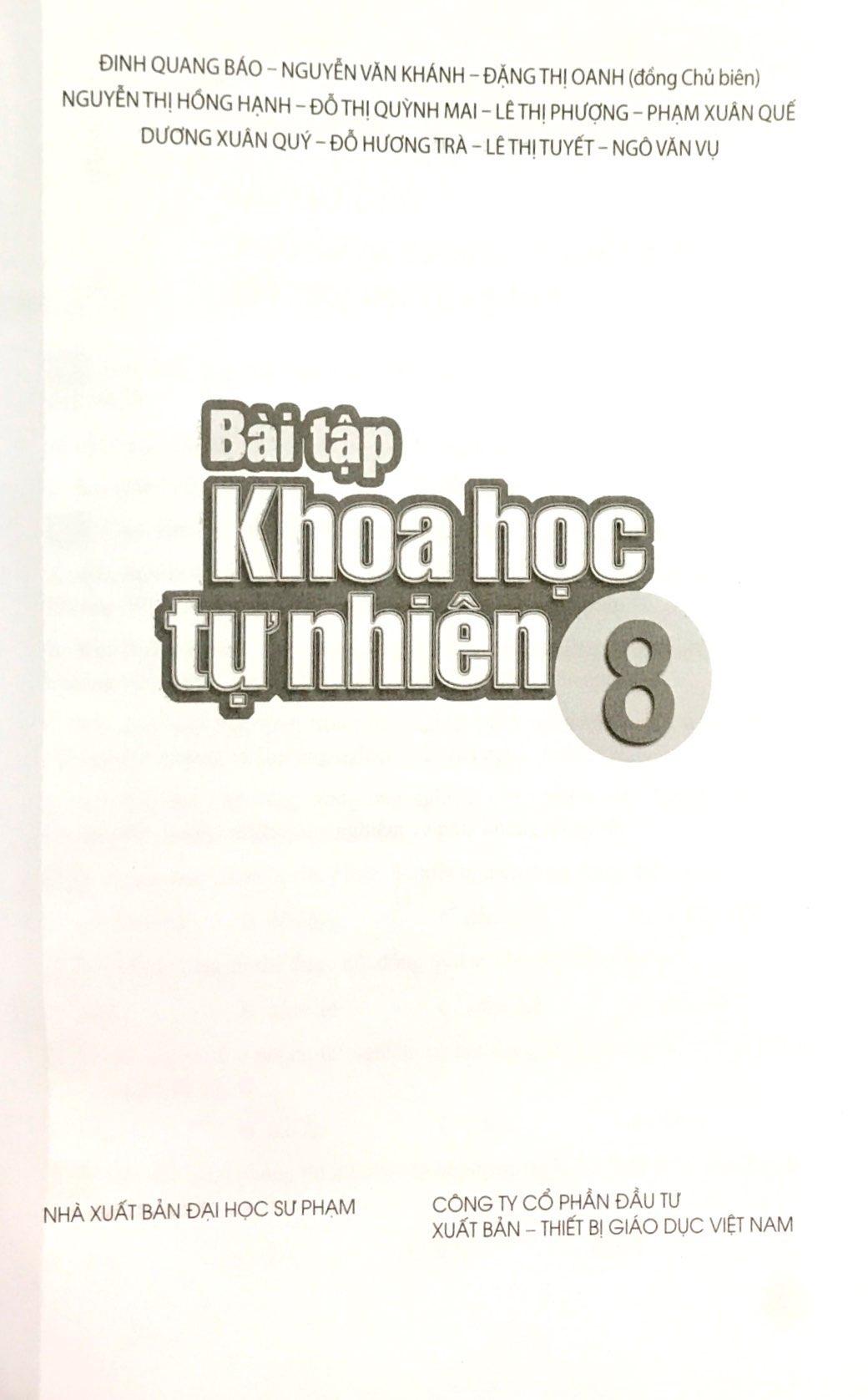 Bài Tập Khoa Học Tự Nhiên 8 (Cánh Diều) (2023)