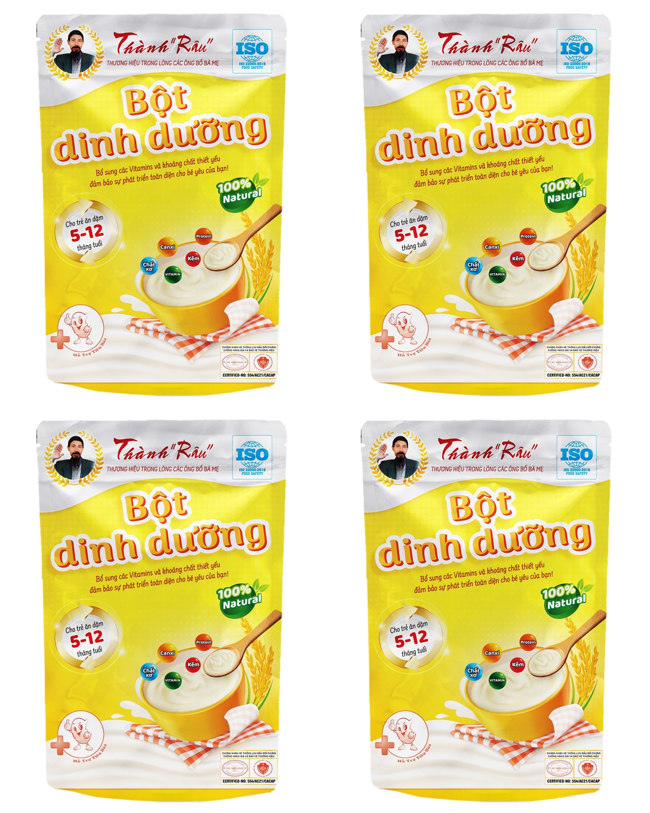 COMBO 4 GÓI BỘT DINH DƯỠNG ĂN DẶM CHO TRẺ EM THÀNH RÂU - 2KG