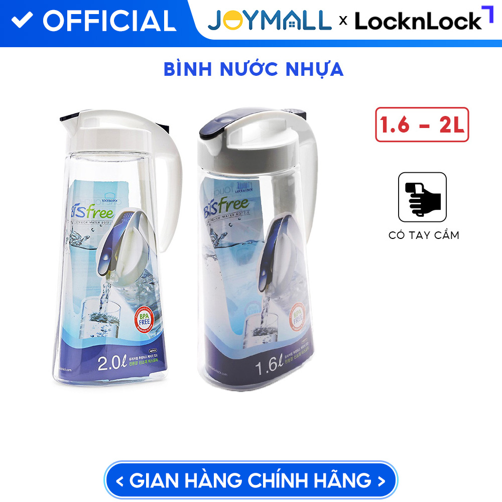 Bình nước nhựa LocknLock One Touch ABF631, ABF632 1.6, 2L, Hàng chính hãng, nhựa PP - JoyMall