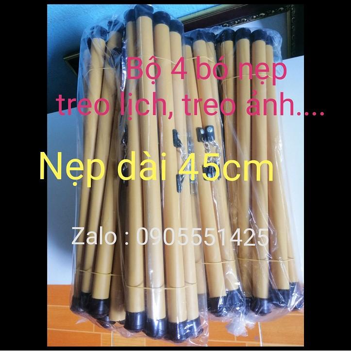 4 bó (40 cặp )  Ống trúc treo lịch 40cm , treo ảnh . Nẹp treo giấy thư pháp cỡ lớn.Ống trúc ( nẹp) treo tranh dài 45cm