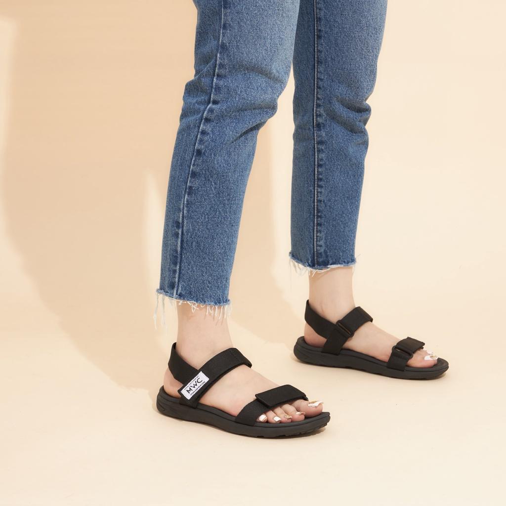 Giày MWC 2910 - Giày Sandal Đế Bằng, Giày Sandal Quai Ngang Vải Dù Đế Bằng Cực Đẹp