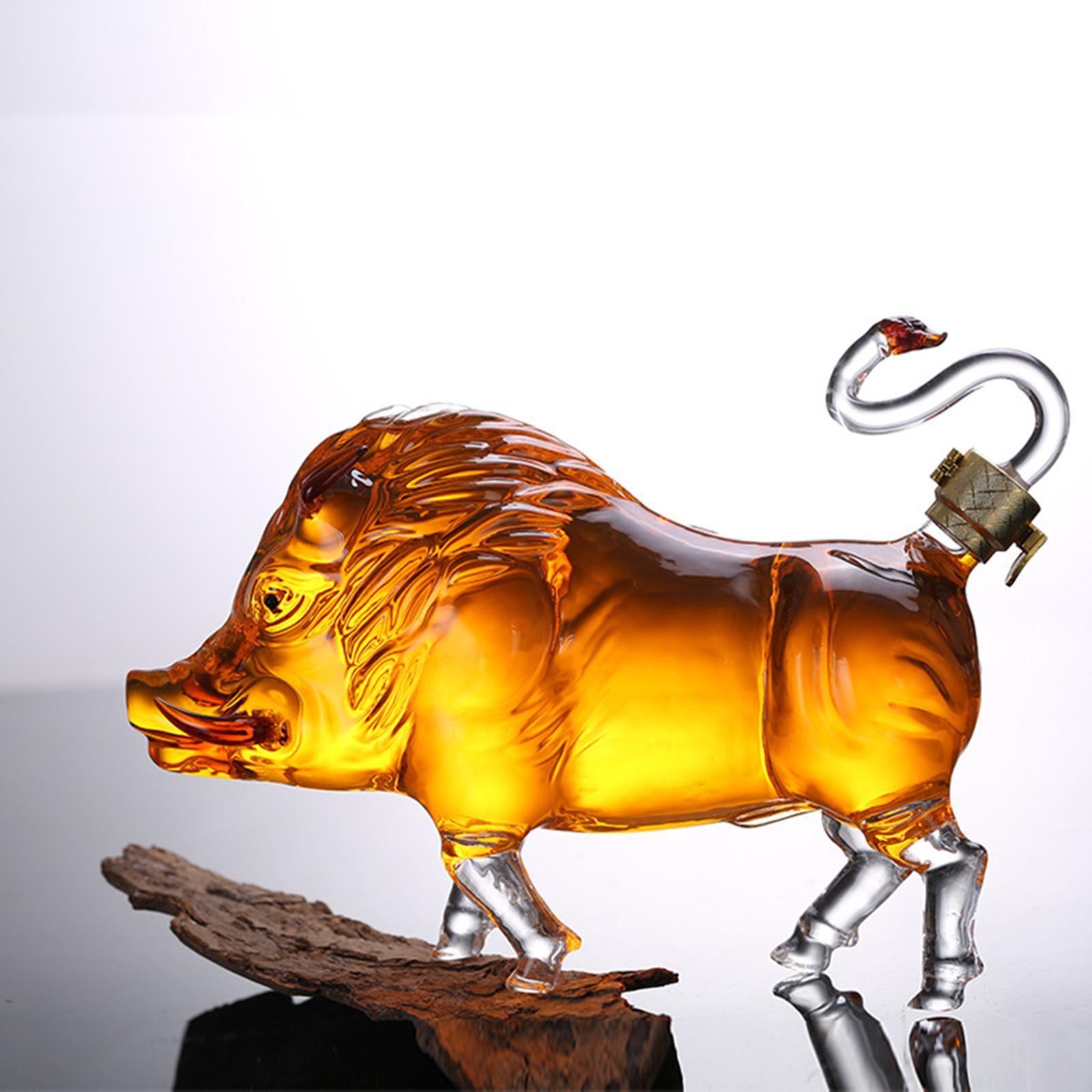 Boar Shaped Wine Decanter Liquor Dispenser Novelty 1000ml for Brandy Vodka