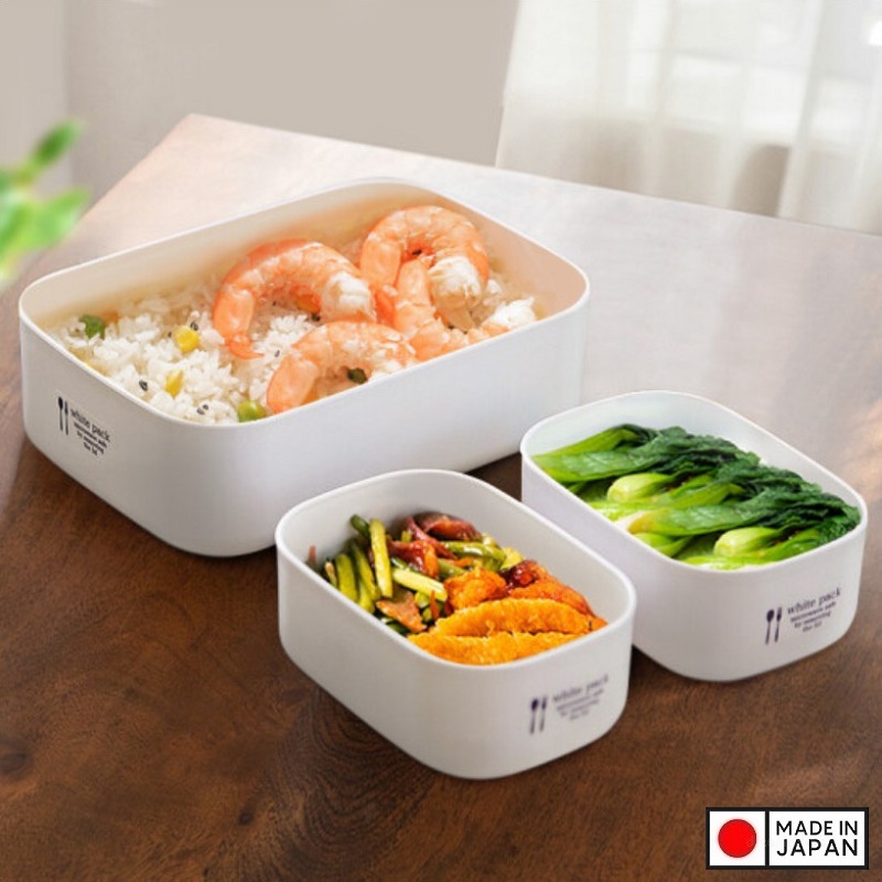 Bộ 3 hộp đựng thực phẩm sạch, đồ khô bằng nhựa PP cao cấp 900mL - Hàng nội địa Nhật