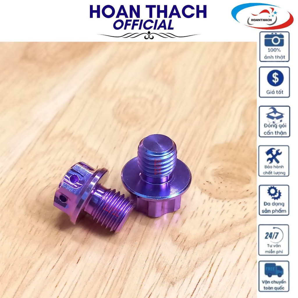 Ốc Chân Kính Gr5 Titan Ren Ngược 10L Màu Tím Dùng cho nhiều dòng xe , SP010313 (giá 1 con)