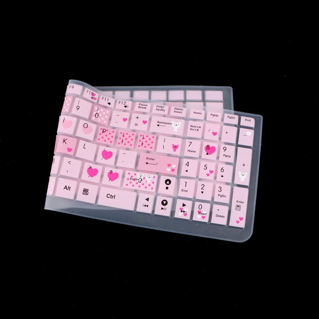 2pcs Collapsible Keyboard Protector Notebook Dust Dirt Remove Pink & Black