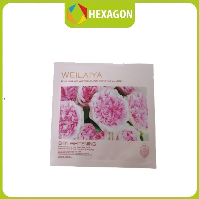 Mặt nạ trắng da hồng vạn cánh Weilaiya - Weilaiya Rose Essence Whitening Anti-aging Facial Mask - 1 miếng
