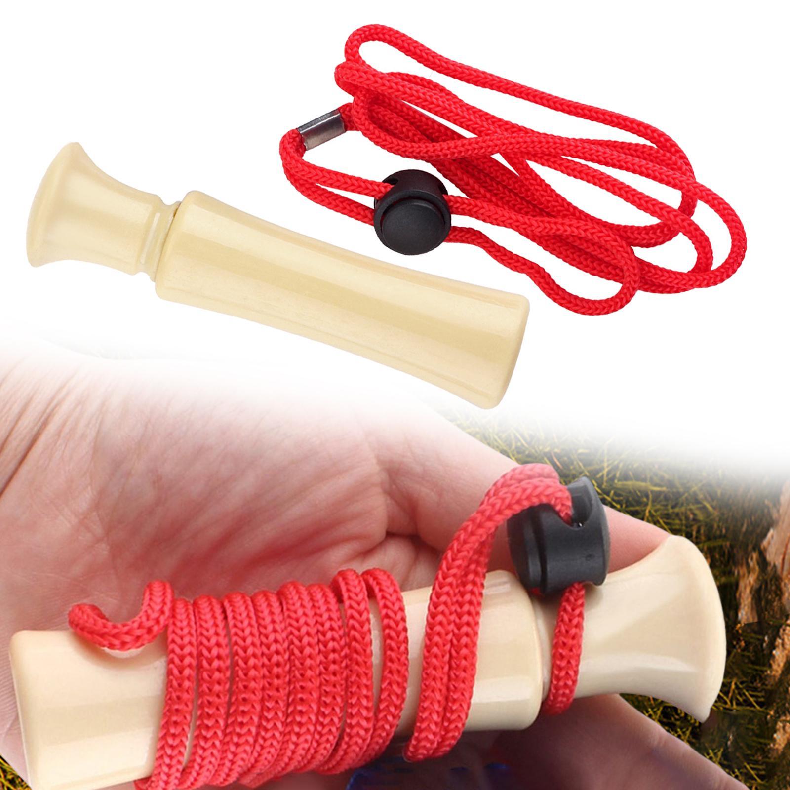 Duck Call Whistle with Rope Decoy Gear Hunting Outdoor Tool red