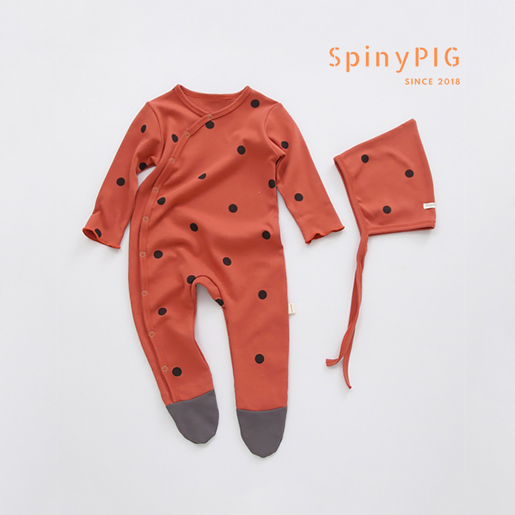 Set body kèm mũ sơ sinh 0-2 tuổi style Hàn Quốc cotton chùm bàn dài tay thu đông