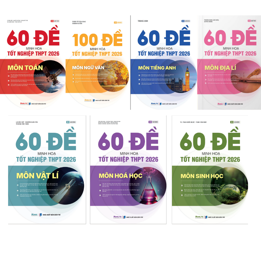 Sách - Bộ Đề Minh Họa Tốt Nghiệp THPT 2026 Các Môn (Combo/ Lẻ) - Moon
