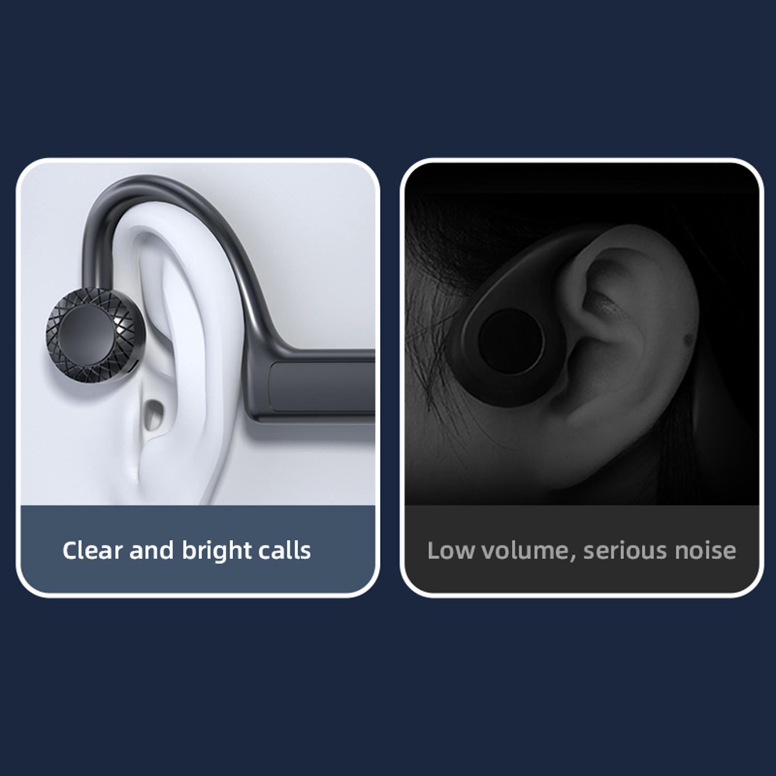 Bone Conduction Headphones, 360 Degree Foldable Earphones 8H Music Easy Button