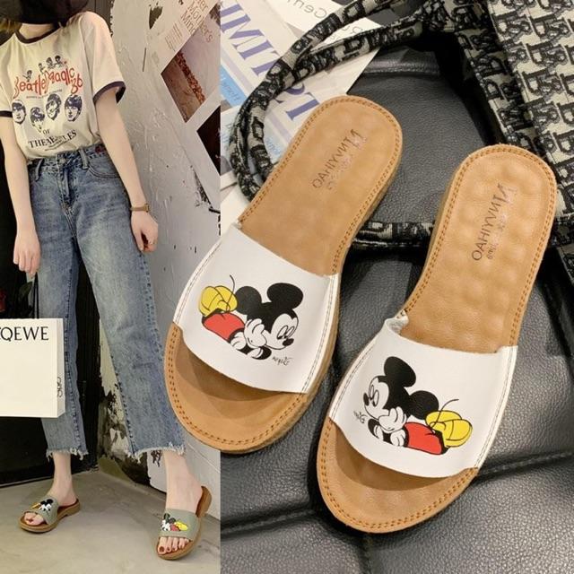 Dép nữ quai ngang dép thời trang mickey hot hit tăng chiều cao