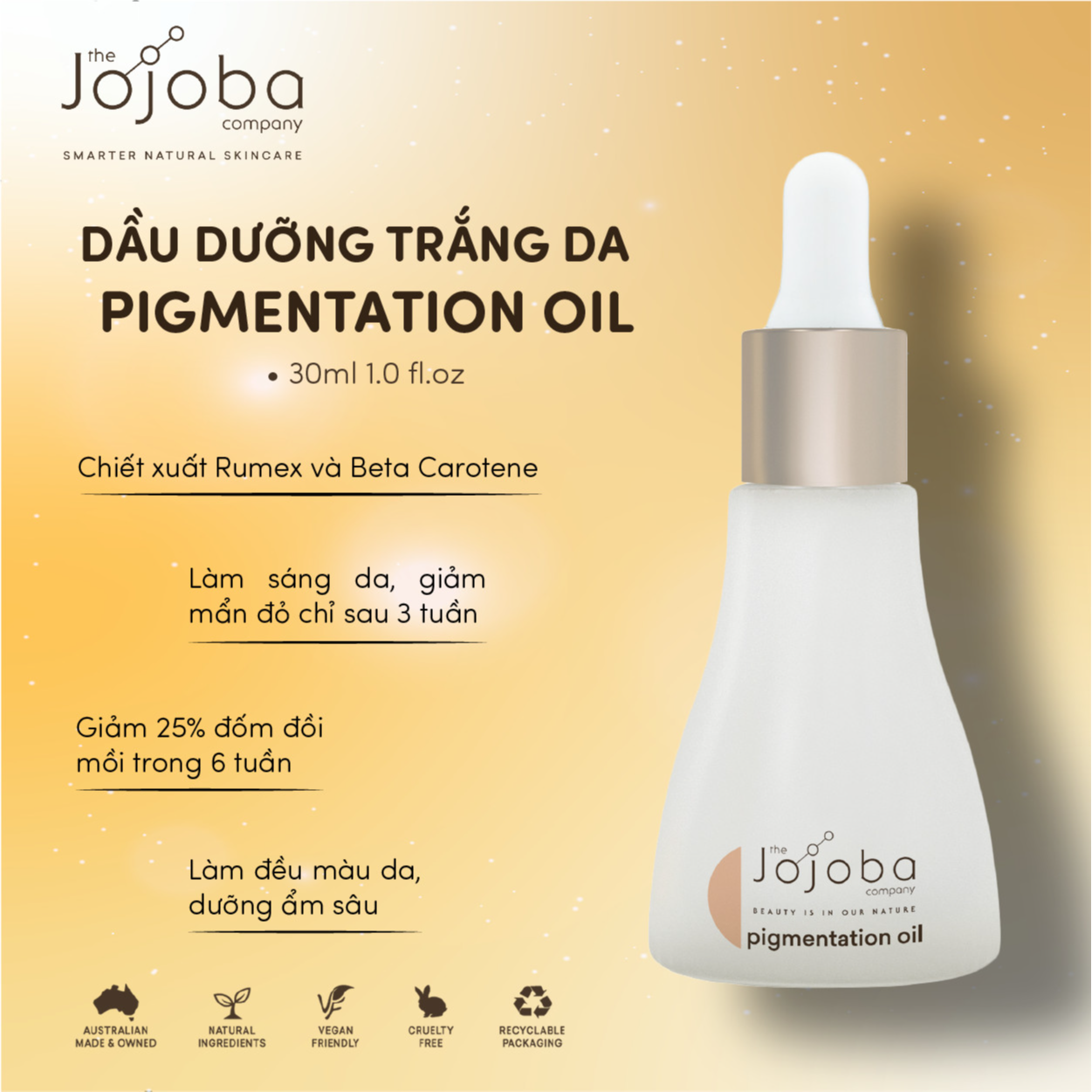 Dầu dưỡng trắng da Pigmentation Oil 30ml - The Jojoba Company