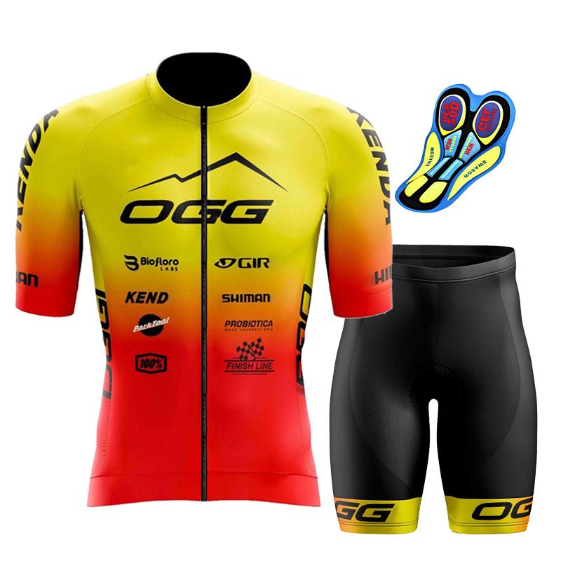 Quần áo đi xe đạp Jersey Quần yếm cho nam có gel xe đạp đường trường MTB ngắn tay mùa hè Color: 1 Set(with Pants) Size: Asian Size -XL