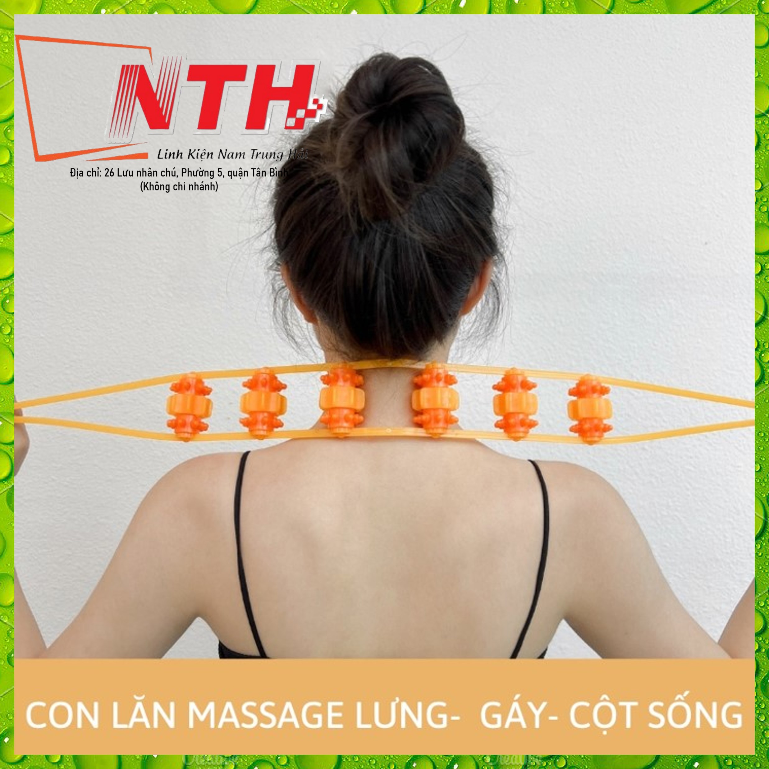 Dây Lăn Mát Xa Vai Cột Sống Lưng / Cổ / Lưng Để Phục Hồi Sức Khỏe 3 Con Lăn Cầm Tay