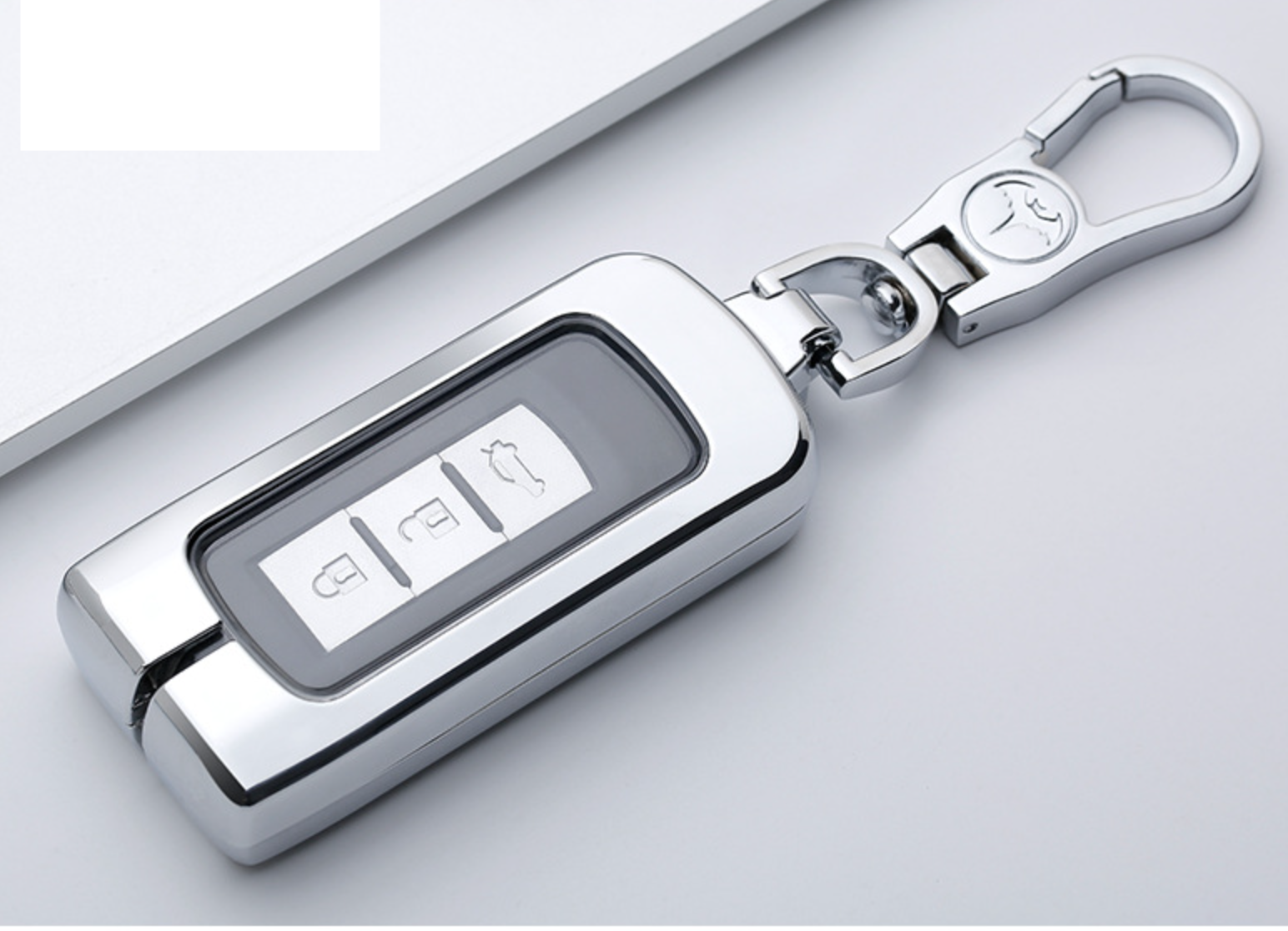Ốp chìa khóa inox Mitsubishi Xpander , Attrage, Mirrage. Outlander-mẫu inox kèm móc khoá sang trọng