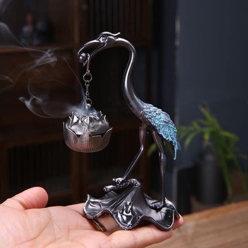 Dụng Cụ Đựng, Đốt Trầm Hương Hình Hồng Hạc Cực Đẹp