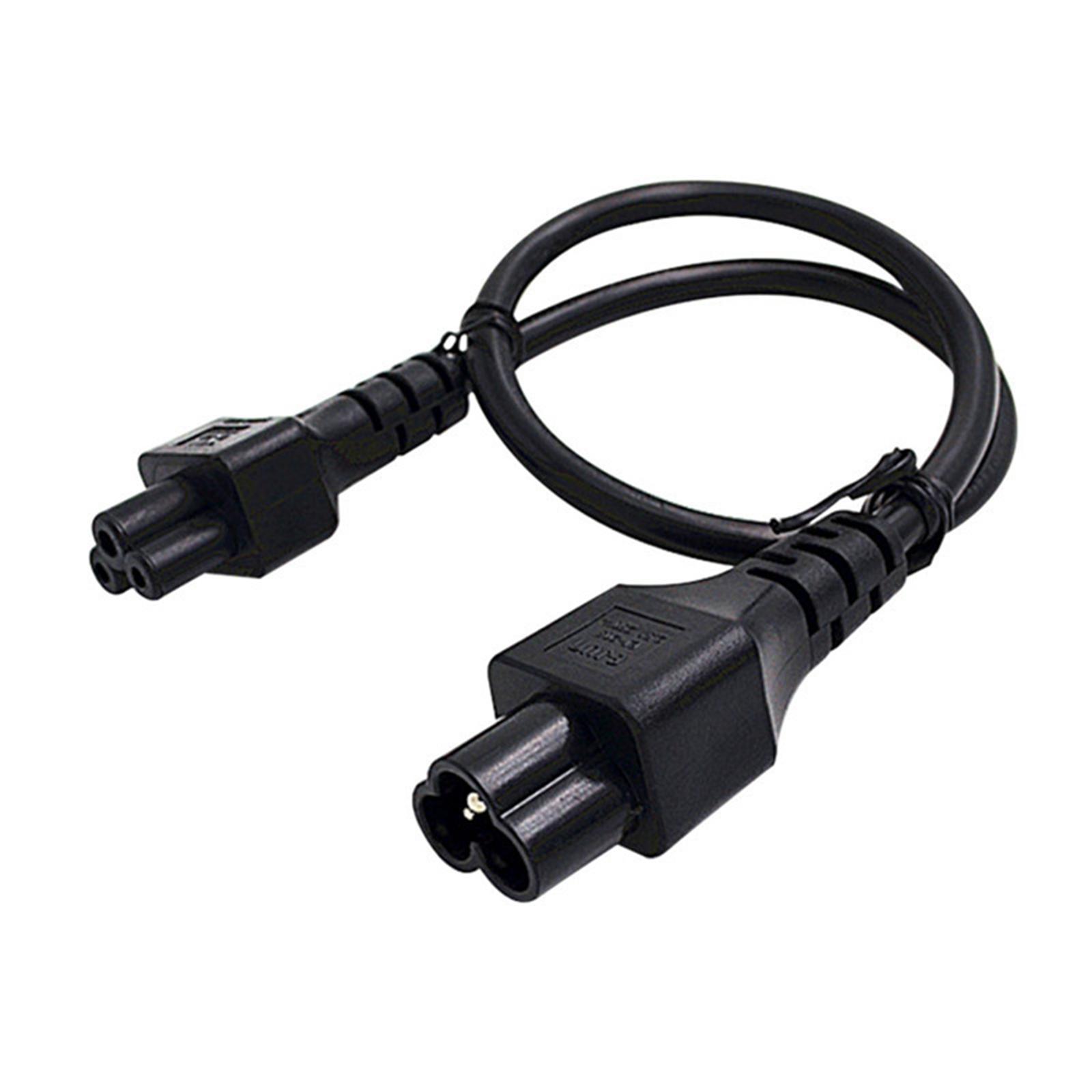 3Pin IEC320 C5 Female to C6 Male Extension Cable Stable Transmission Male to Female Low Resistance 2ft/0.6M 2.5A for Scanner Computer Laptop