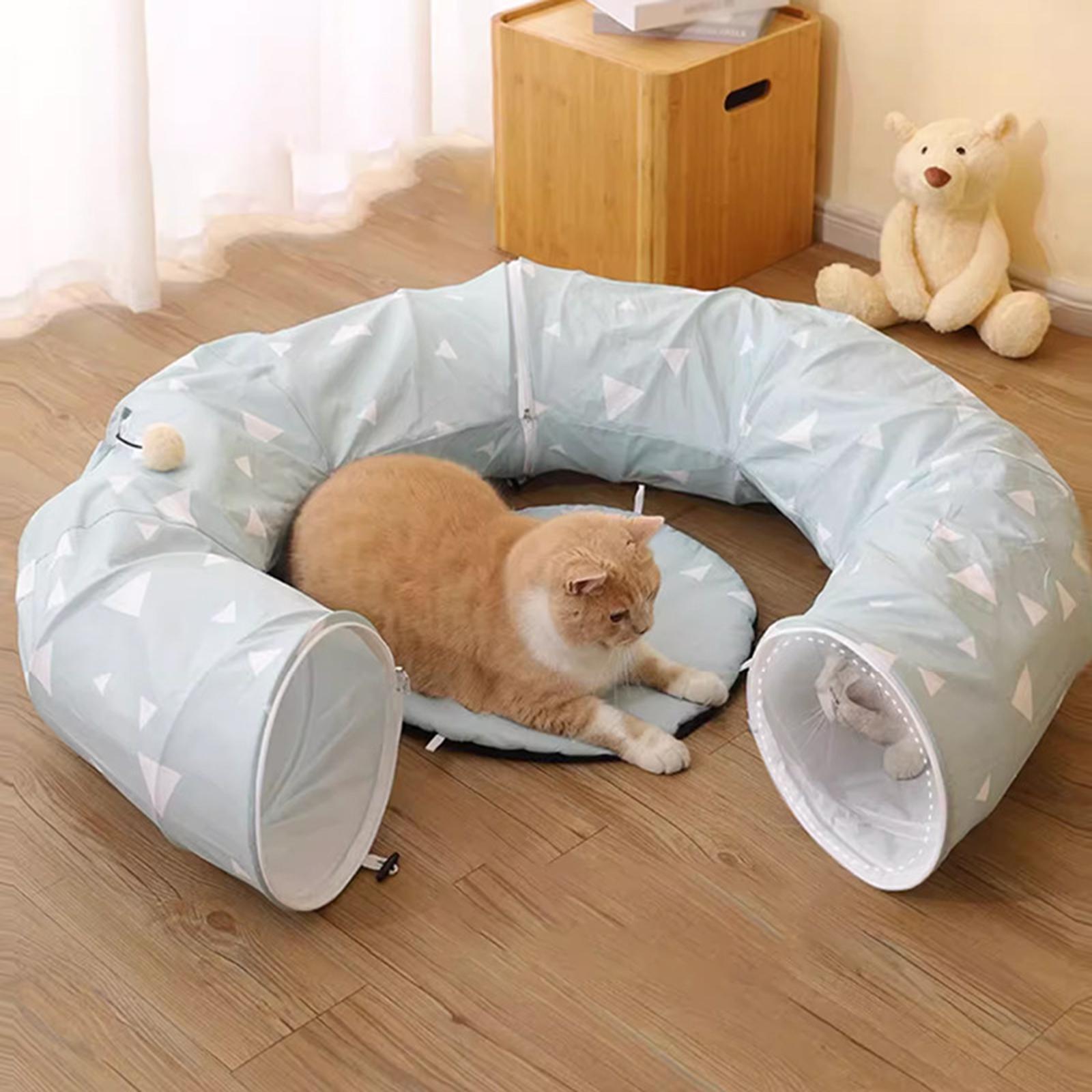 Cat Tunnel Bed Collapsible Cat Interactive Toy for Ferret Rabbit Kitten