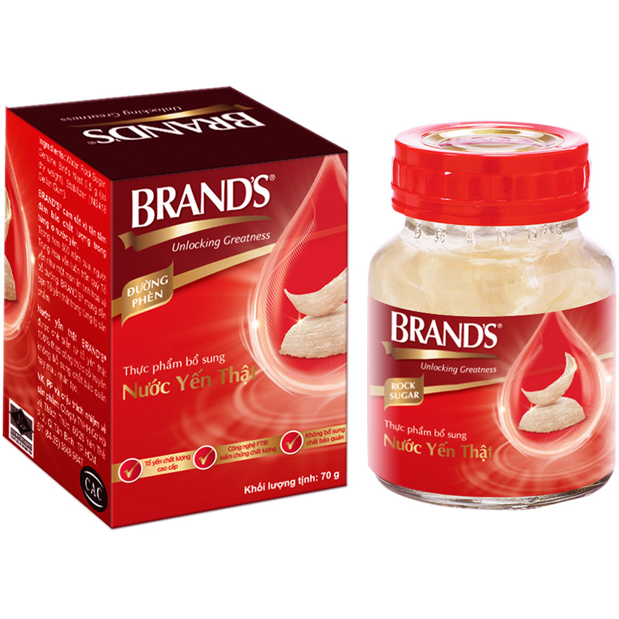 Lốc 6 Hũ Nước Yến Thật BRAND'S Đường Phèn 70ml