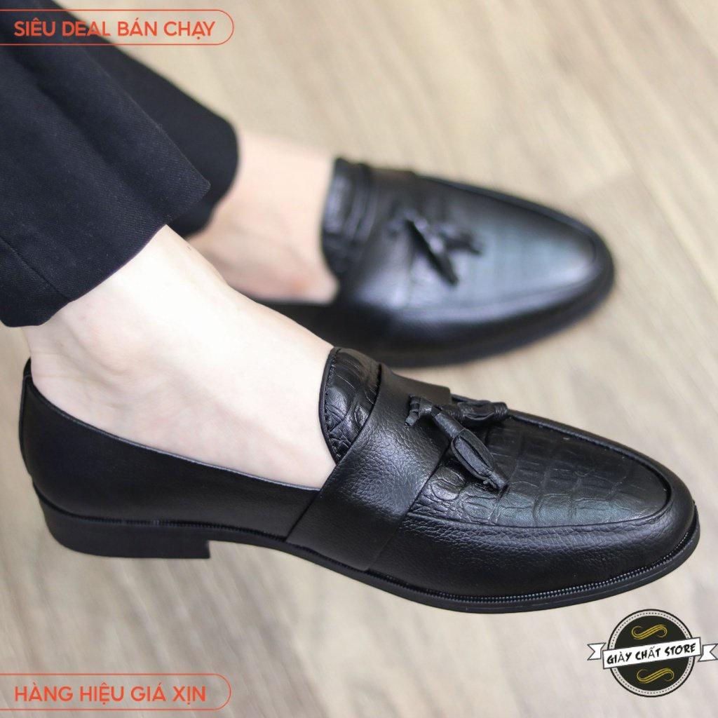 Giày Lười Nam Giá Rẻ Hà Nội - Dập Vân Nổi Trước Mũi Giày, Có Chuông Mã X091