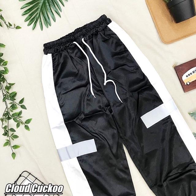 Quần jogger 1 line phản quang Nam Nữ kèm ảnh thật phía sau