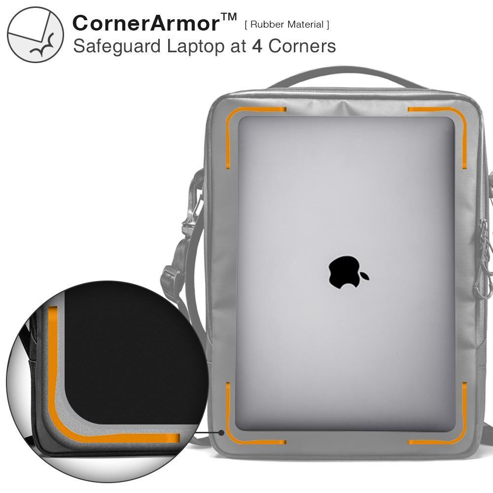 TÚI ĐEO CHÉO TOMTOC H14 (USA) URBAN CODURA SHOULDER BAGS 13″, 15” BLACK CHO MACBOOK, LAPTOP