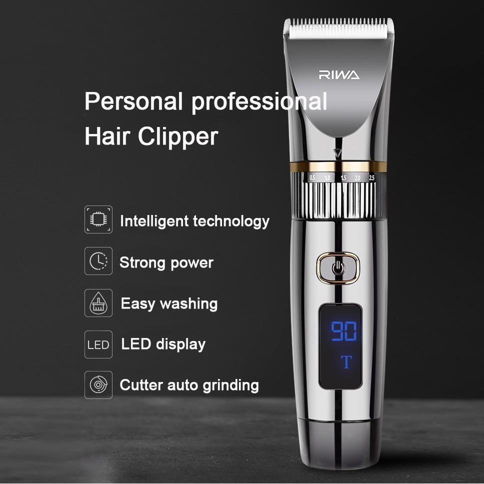 Tông đơ Riwa chuyên nghiệp dùng pin Lithium với lưỡi thép gốm mỏng chống thấm nước 100-240V cho nam và trẻ em