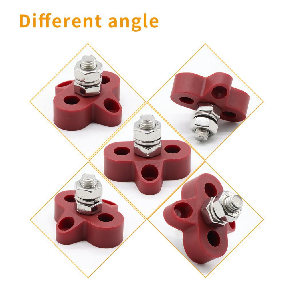 Red DC48V Single M8 Terminal Stud Bus Bar Power Distribution Box for Boat
