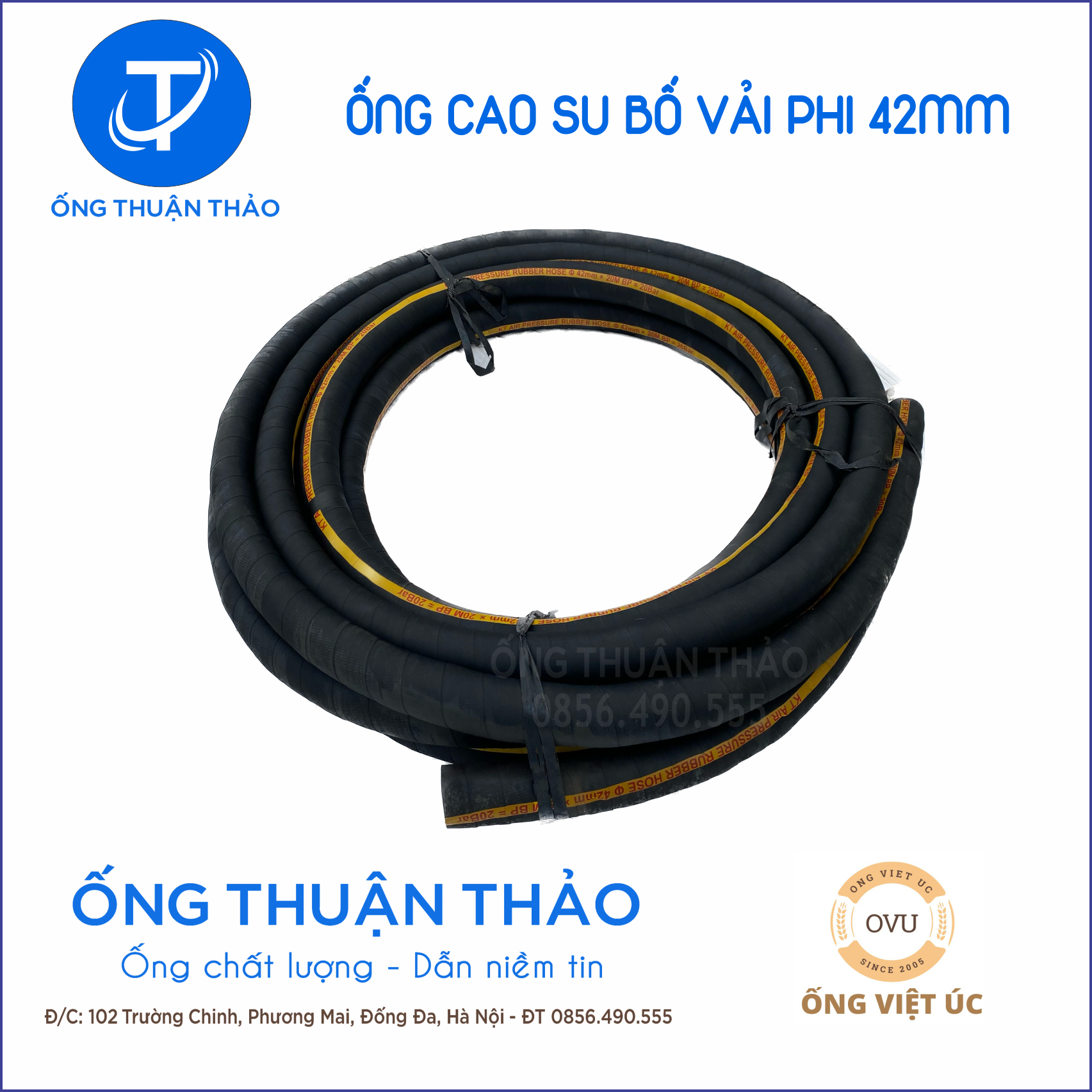 Ống Cao Su Bố Vải Phi 42mm CUỘN 20 MÉT- Hàng Nhập Khẩu - Ống Thuận Thảo
