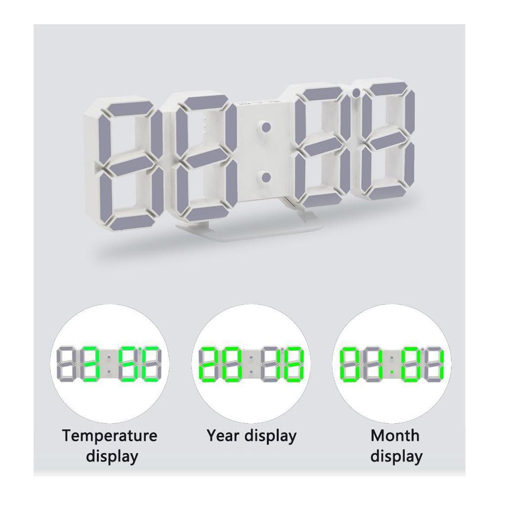 3D LED Digital Clock Wall Table Desktop Alarm Clock for Home Office