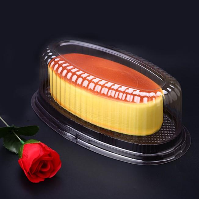 Hộp Nhựa Oval đế đen đựng Bánh Mì Hoa Cúc, Bánh Chuối, Bánh Phô Mai Nhật