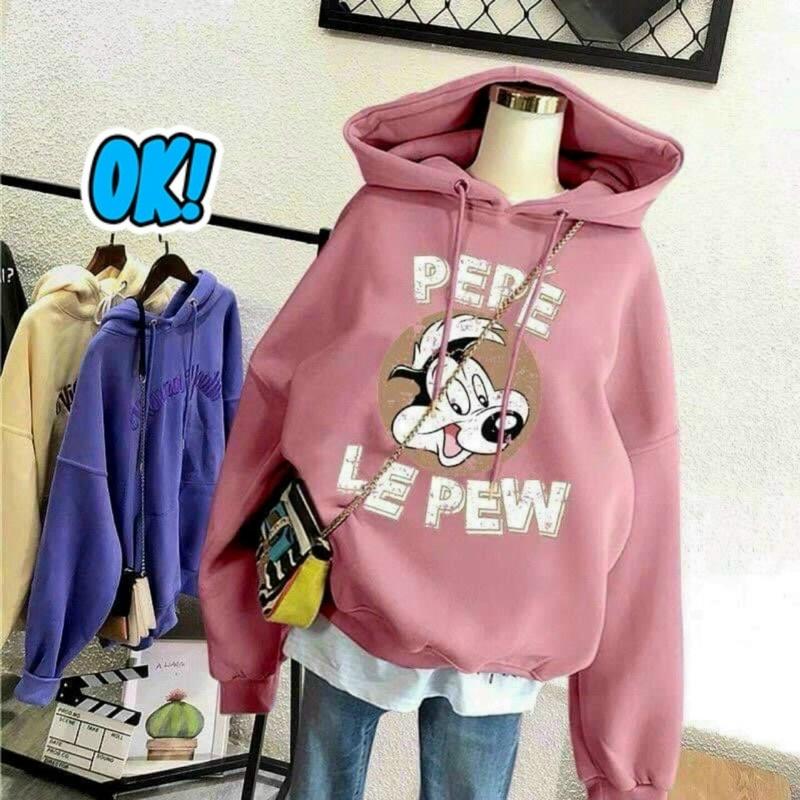 Áo Hoodie Pew Nỉ Ngoại Tay Phồng PEPE Chất In Đẹp ️ Áo Khoác Nỉ Bông In Hoạt Hình Unisex