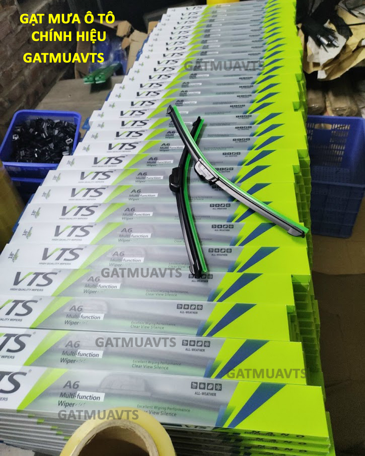 Bộ 02 chiếc, GẠT MƯA Ô TÔ CHÍNH HIỆU, Gạt mưa vts, lưỡi silicon, gạt siêu bền, sạch sẽ, êm ái, chất lượng cao, GARAOTO