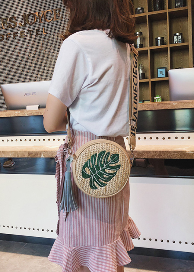 Túi nữ dáng tròn dạng cói thời trang LA8909