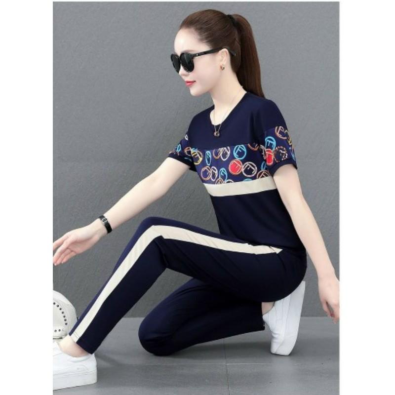 Sét đồ bộ nữ thời trang phối 3D họa tiết độc đáo cao cấp