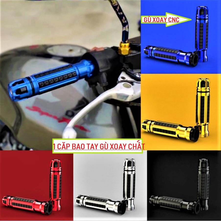 BAO TAY GÙ XOAY CNC HÀNG SÊU ĐẸP RÃNH ĐEN LẮP MỌI XE - ĐỒ CHƠI XE MÁY