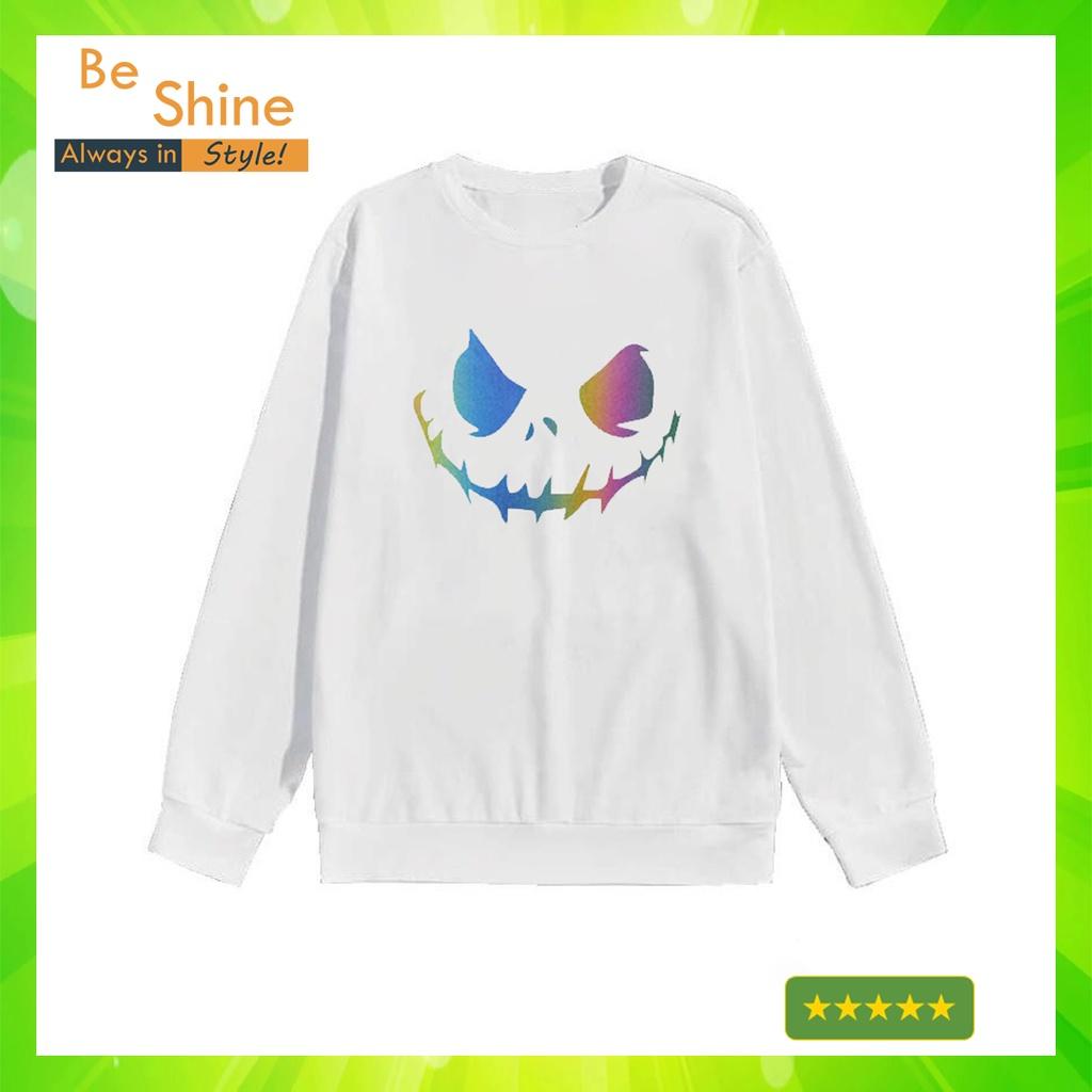 Sweater Icon Khâu Miệng Ma Quái Phản Quang 7 Màu - Áo Nỉ Dài Tay Unisex Form Rộng Thời Trang Nam Nữ Phong Cách Hàn Quốc