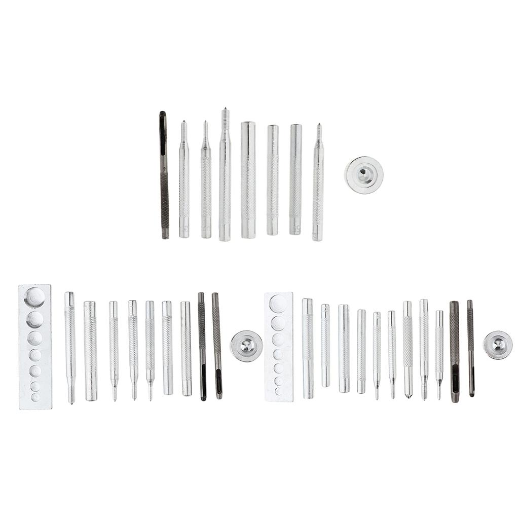 Die Punch Hole Snap Rivet Button Base Kit for DIY Leather Craft Tool 11Pcs