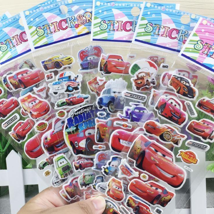 Nhãn Dán Sticker Trang Trí Hoạt Hình Thế Giới Xe Cars (Giao Ngẫu Nhiên)