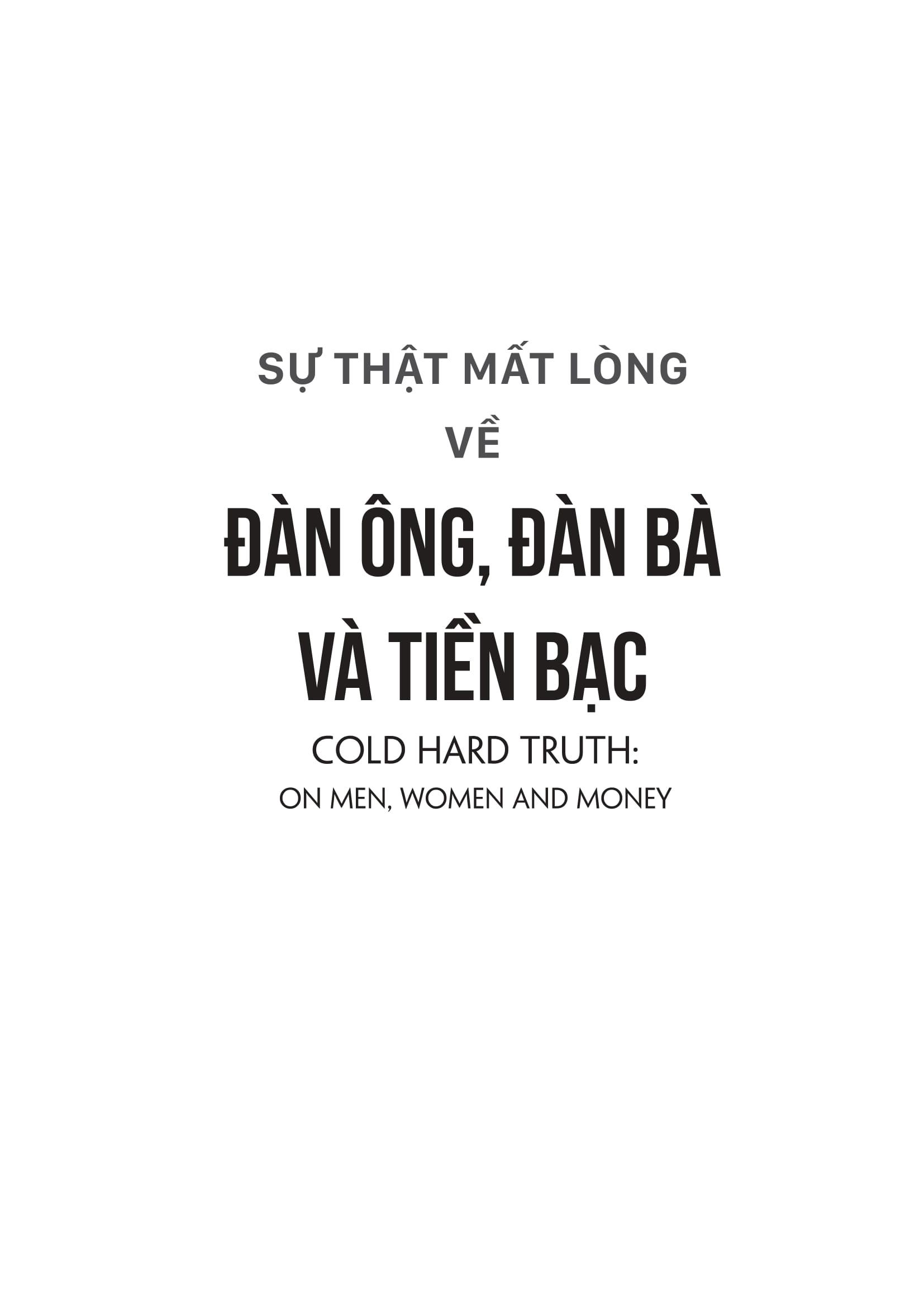 Sự Thật Mất Lòng Về Đàn Ông Đàn Bà Và Tiền Bạc