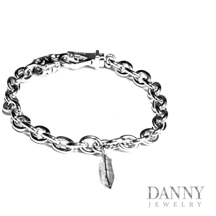 Lắc Tay UNISEX Danny Jewelry Bạc 925 Xi Rhodium Phụ Kiện Lá Liễu II1G0002