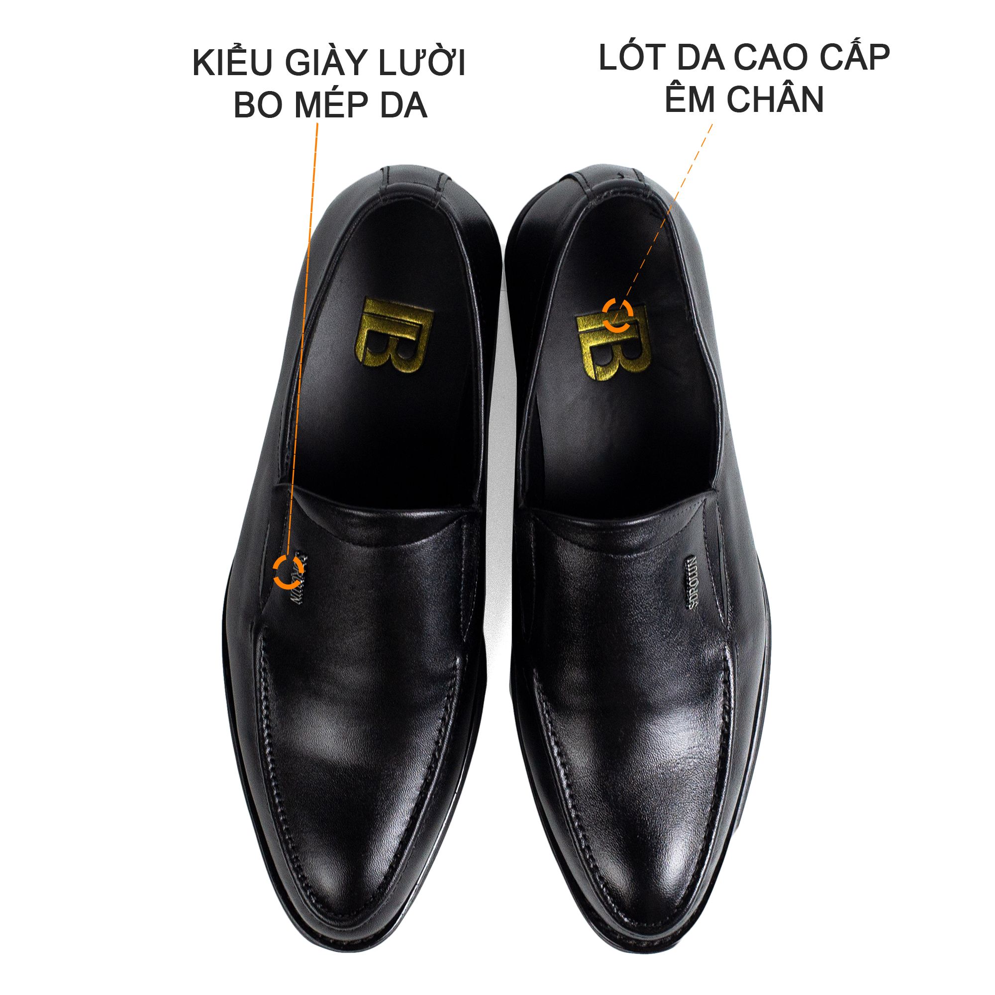 Giày nam công sở da bò nappa cao cấp, giày lười G114- Bụi leather- hộp sang trọng