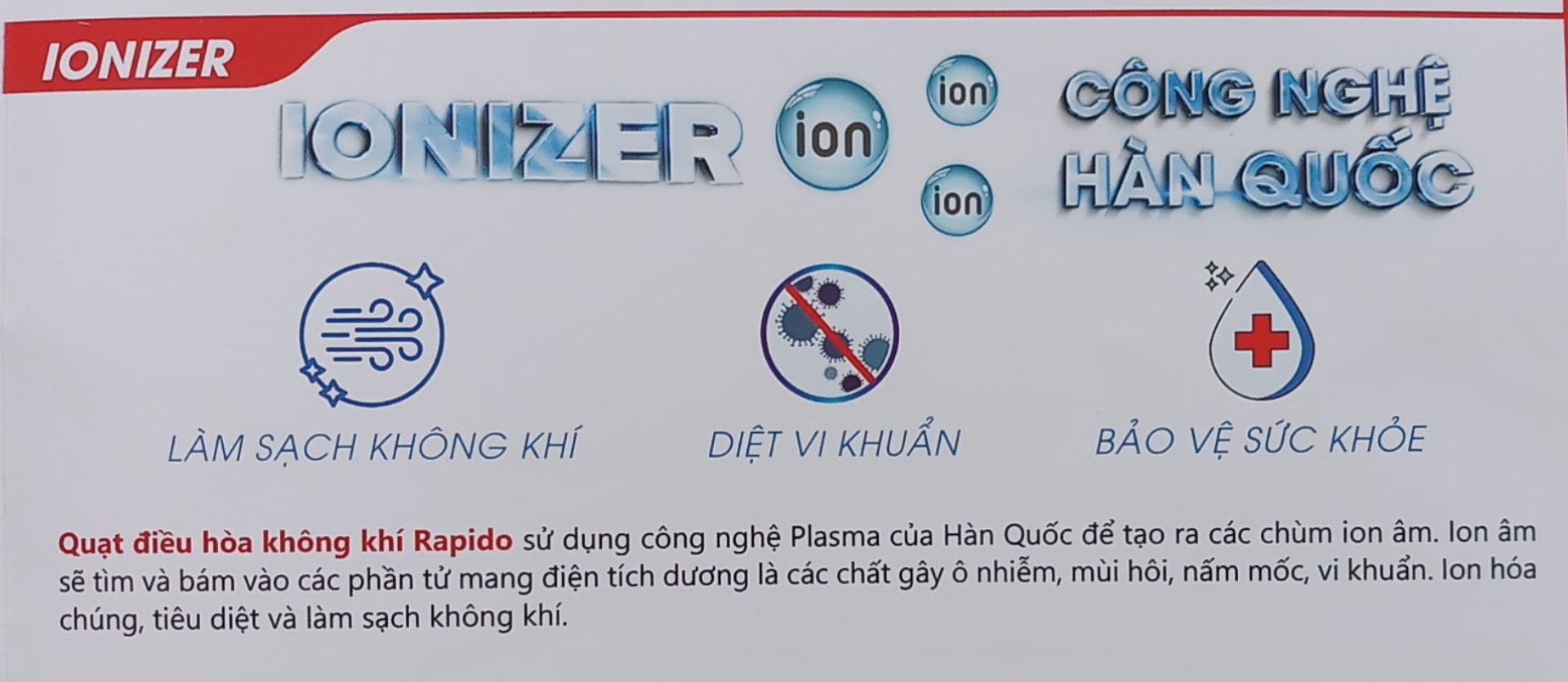 Quạt điều hòa không khí Rapido TURBO 6000M (Điều khiển cơ) (Có thể lắp thêm tấm lọc nano) - Hàng Chính Hãng