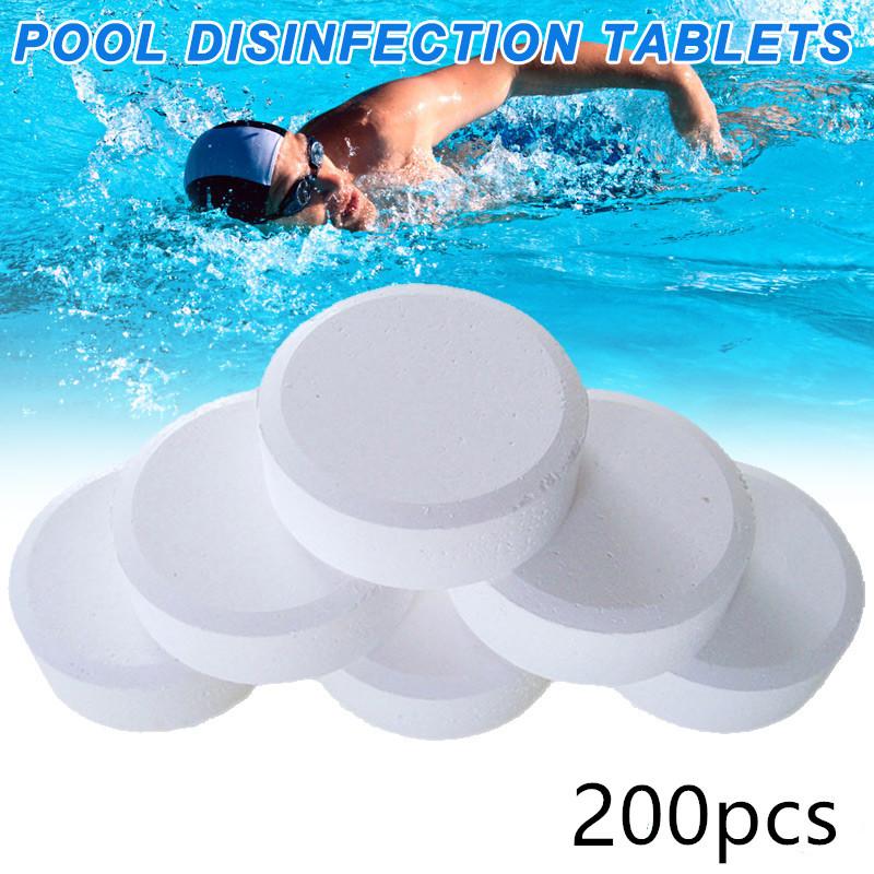 200pcs Chlorine Tablets Multifunction Instant Disinfection For Swimming Pool Tub 